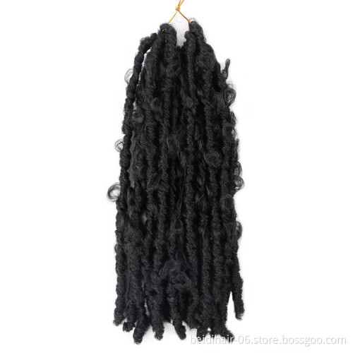 Wholesale Butterfly Locs Crochet Braids Butterfly Bob Faux locs Messy Soft Dreadlocks Twisted Pre Looped Hair
